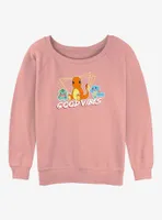 Pokemon Good Vibes With Charmander, Bulbasaur & Squirtle Womens Slouchy Sweatshirt