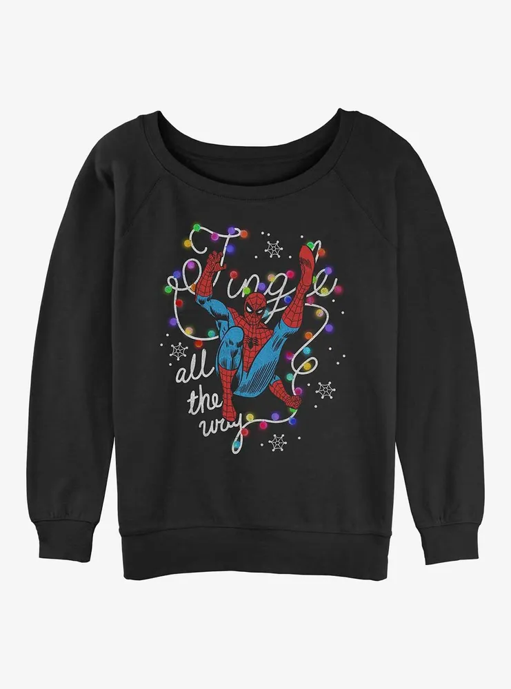 Marvel Spider-Man Jingle All The Way Womens Slouchy Sweatshirt