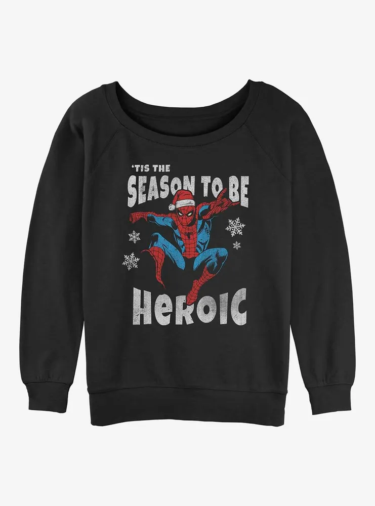 Marvel Spider-Man Tis The Season Womens Slouchy Sweatshirt