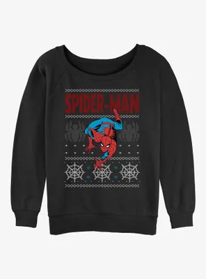 Marvel Spider-Man Ugly Christmas Spidey Womens Slouchy Sweatshirt