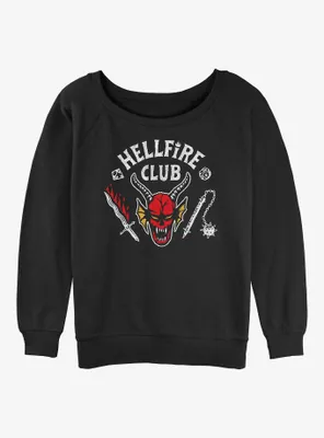 Stranger Things Hellfire Club Womens Slouchy Sweatshirt