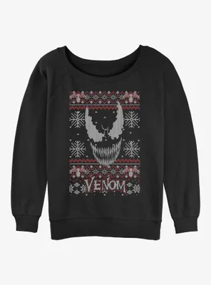Marvel Venom Ugly Christmas Womens Slouchy Sweatshirt