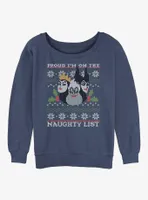 Disney Villains Naughty and Proud Ugly Christmas Womens Slouchy Sweatshirt