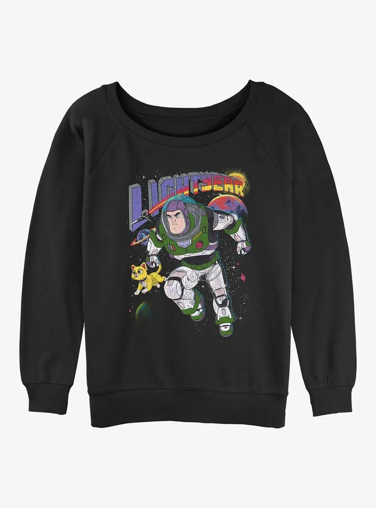 Disney Pixar Lightyear Buzz and Sox Womens Slouchy Sweatshirt