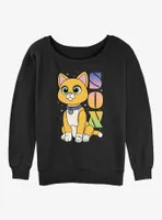 Disney Pixar Lightyear Sox Robot Cat Womens Slouchy Sweatshirt