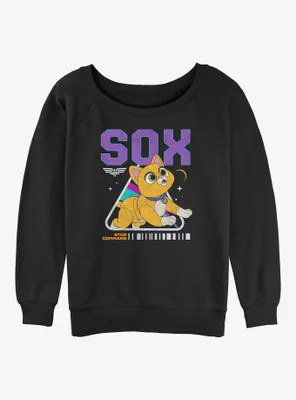 Disney Pixar Lightyear Sox Space Cat Womens Slouchy Sweatshirt