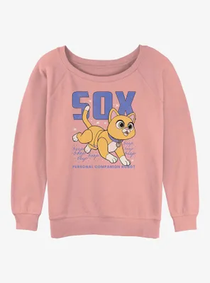 Disney Pixar Lightyear Sox Companion Cat Womens Slouchy Sweatshirt