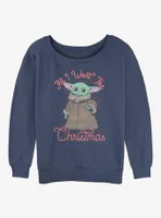 Star Wars The Mandalorian Christmas Child Womens Slouchy Sweatshirt