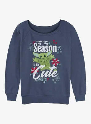 Star Wars The Mandalorian Cute Season Womens Slouchy Sweatshirt