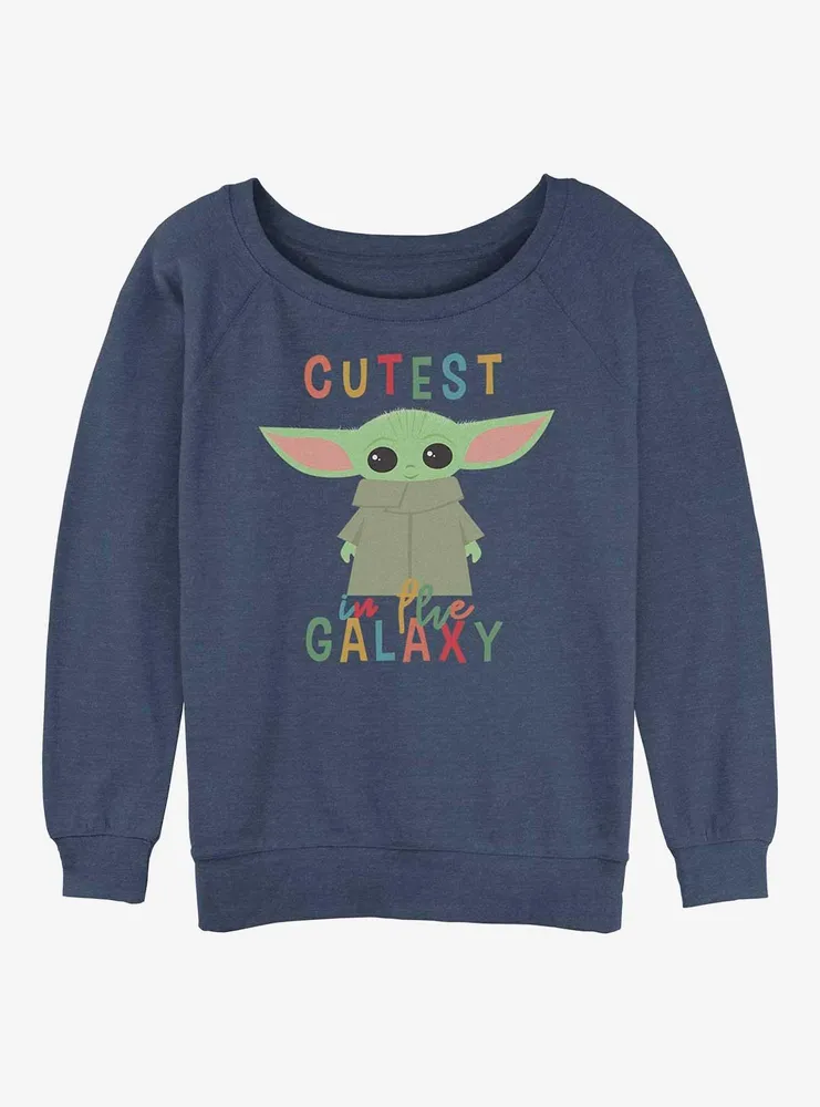 Star Wars the Mandalorian Cutest Child Galaxy Womens Slouchy Sweatshirt