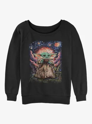 Star Wars The Mandalorian Sipping Starries Womens Slouchy Sweatshirt