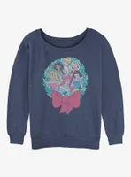 Disney Princesses Holiday Wreath Womens Slouchy Sweatshirt