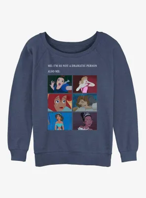 Disney Princesses Princess Drama Meme Womens Slouchy Sweatshirt
