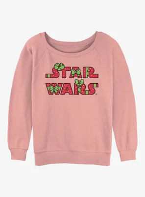 Star Wars Gift Wrapped Logo Womens Slouchy Sweatshirt