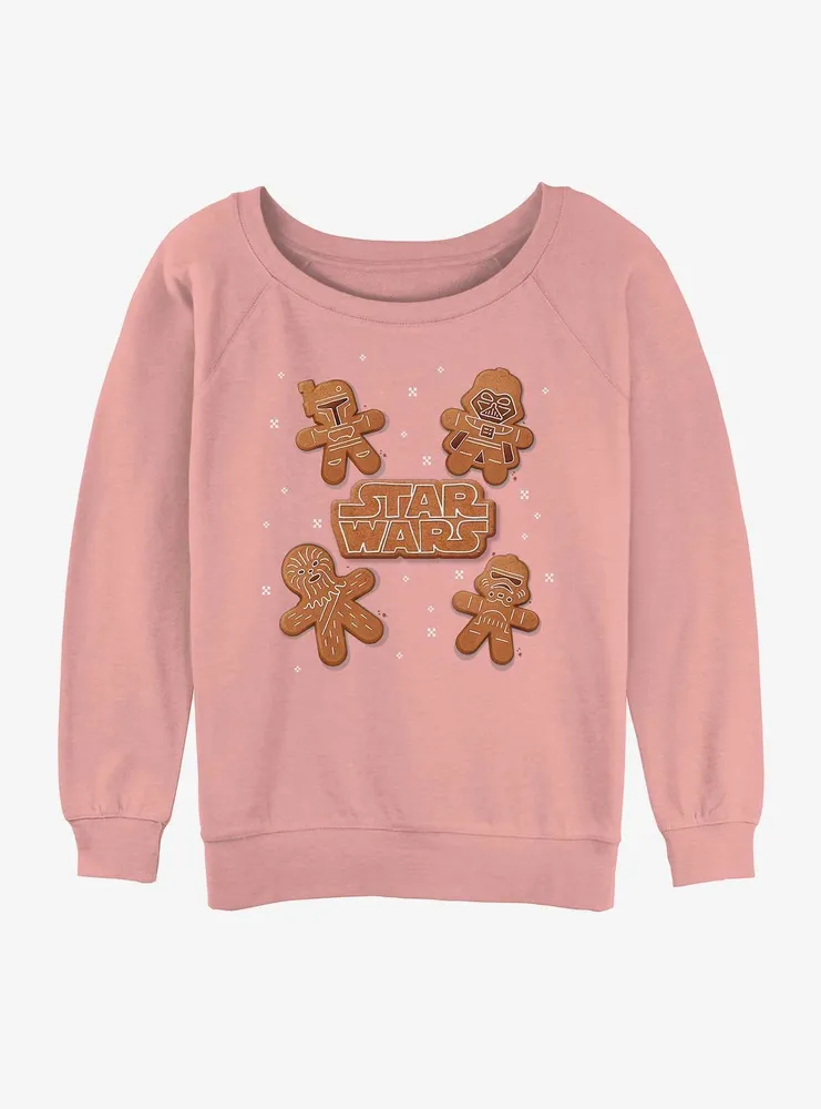 Star Wars Galactic Gingerbread Cookies Logo Womens Slouchy Sweatshirt