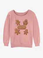 Star Wars Galactic Gingerbread Cookies Logo Womens Slouchy Sweatshirt