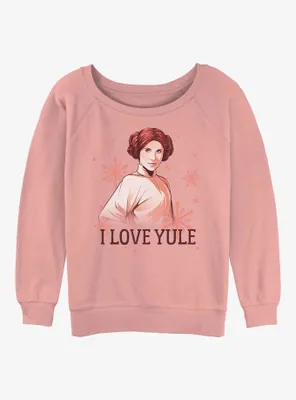 Star Wars Princess Leia I Love Yule Womens Slouchy Sweatshirt
