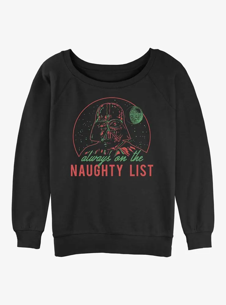 Star Wars Darth Vader Naughty List Womens Slouchy Sweatshirt