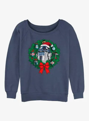 Star Wars R2-D2 Wreath Womens Slouchy Sweatshirt