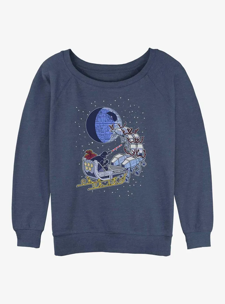 Star Wars Vader Sleigh Womens Slouchy Sweatshirt