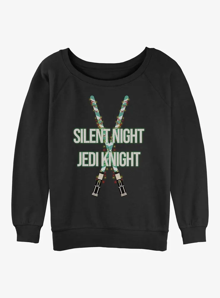 Star Wars Christmas Light Sabers Womens Slouchy Sweatshirt