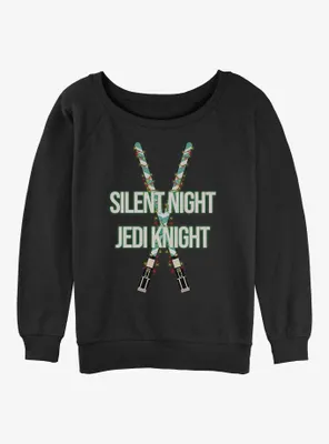 Star Wars Christmas Light Sabers Womens Slouchy Sweatshirt