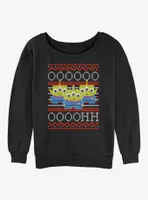 Disney Pixar Toy Story Ooh Aliens Ugly Christmas Womens Slouchy Sweatshirt