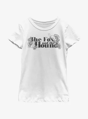 Disney the Fox and Hound Floral Logo Youth Girls T-Shirt