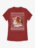 Disney the Fox and Hound Tod Copper Ugly Christmas Womens T-Shirt