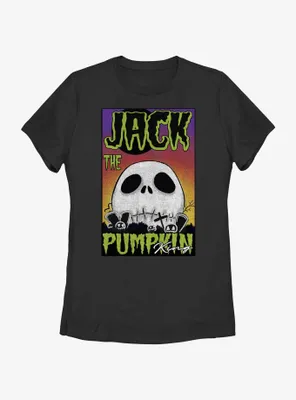 Disney The Nightmare Before Christmas Jack Pumpkin King Skull Poster Womens T-Shirt