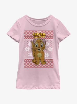 Disney Oliver & Company Ugly Christmas Youth Girls T-Shirt