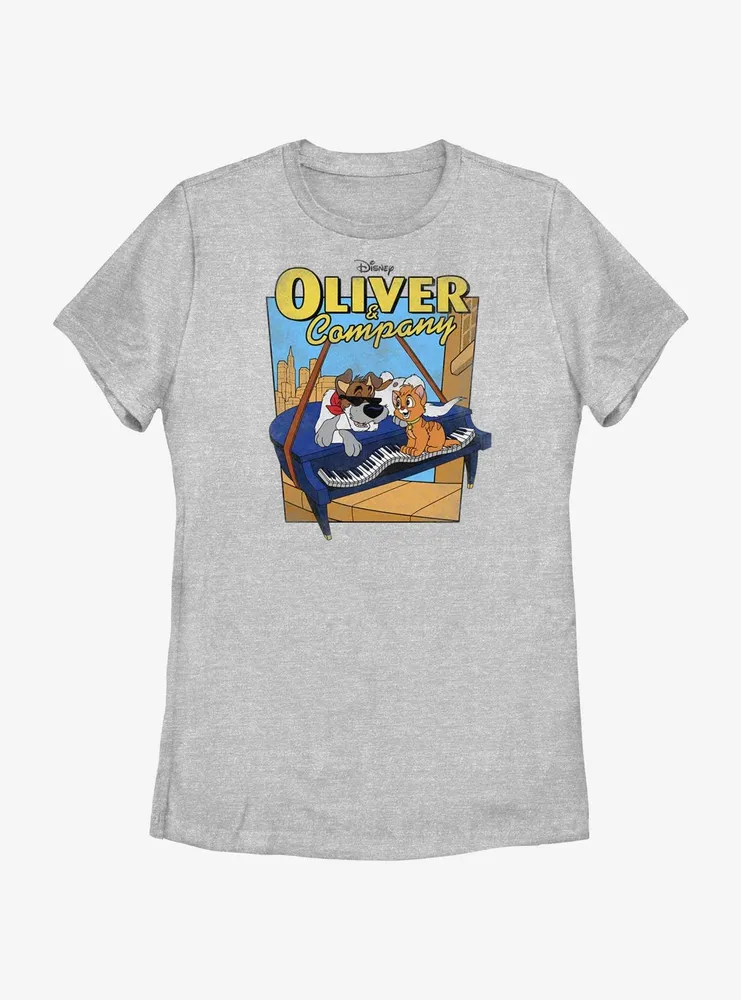 Disney Oliver & Company Piano Womens T-Shirt