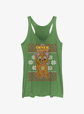 Disney Oliver & Company Ugly Christmas Womens Tank Top