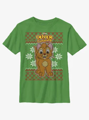 Disney Oliver & Company Ugly Christmas Youth T-Shirt