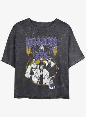Disney Villains Metal Mineral Wash Womens Crop T-Shirt