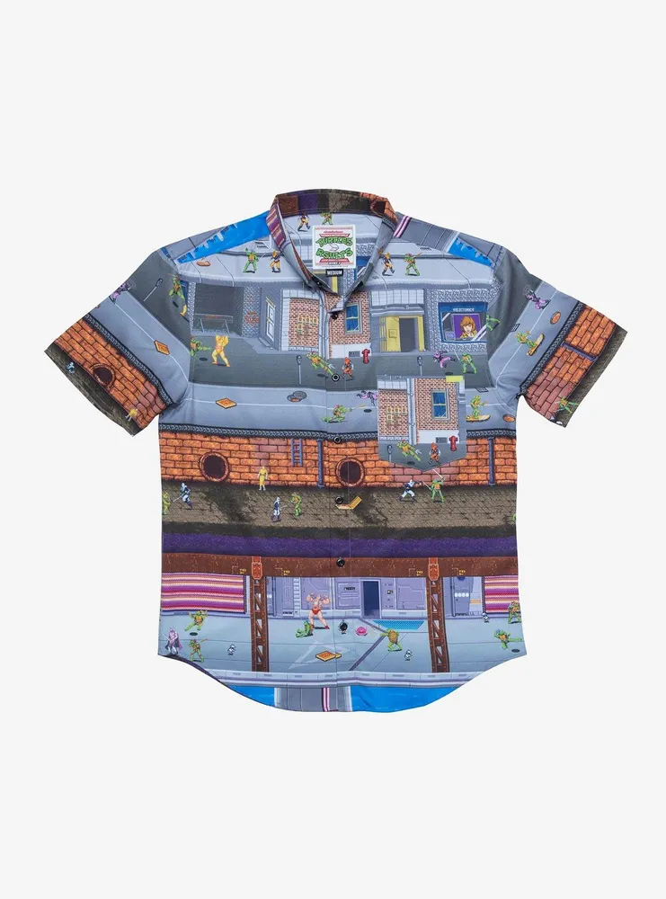 RSVLTS Teenage Mutant Ninja Turtles "Button Mashers" Button-Up Shirt