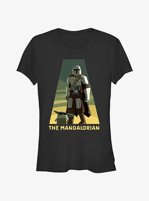 Star Wars The Mandalorian Grogu and Mando Spotlight Girls T-Shirt