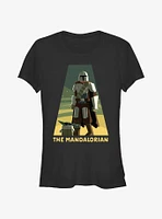 Star Wars The Mandalorian Grogu and Mando Spotlight Girls T-Shirt