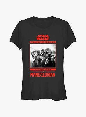 Star Wars The Mandalorian Bounty Hunter Line Up Poster Girls T-Shirt