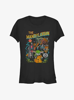 Star Wars The Mandalorian Neon Poster Girls T-Shirt