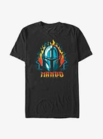 Star Wars The Mandalorian Flame Head T-Shirt
