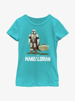Star Wars The Mandalorian Mando and Grogu Bassinet Baby Youth Girls T-Shirt