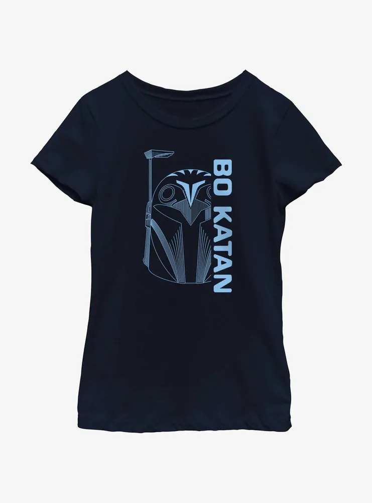 Star Wars The Mandalorian Bo Katan Helmet Youth Girls T-Shirt