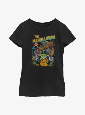 Star Wars The Mandalorian Neon Poster Youth Girls T-Shirt