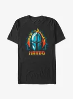 Star Wars The Mandalorian Flame Head T-Shirt