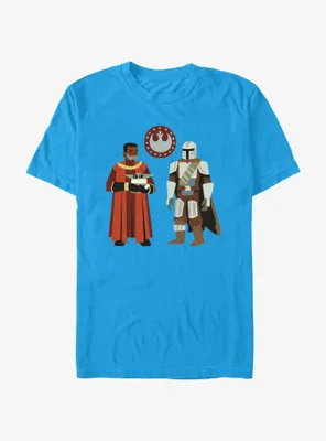 Star Wars The Mandalorian Greef Karga, Grogu, and Mando T-Shirt