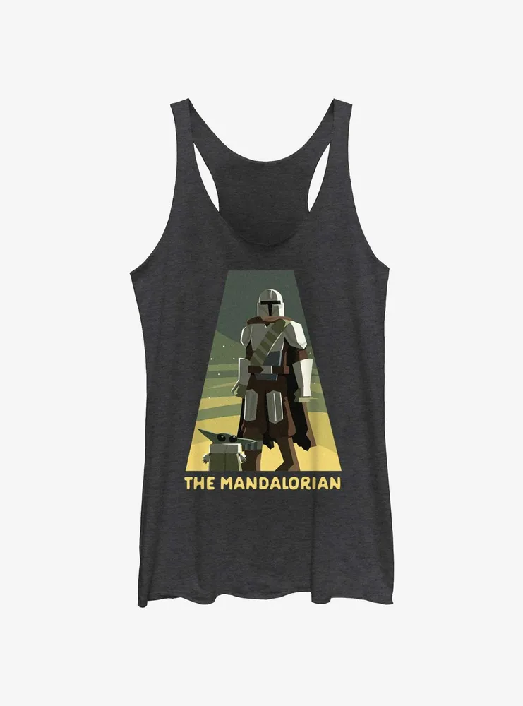 Star Wars The Mandalorian Grogu and Mando Spotlight Womens Tank Top