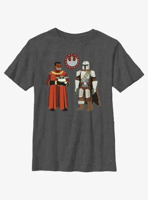 Star Wars The Mandalorian Greef Karga, Grogu, and Mando Youth T-Shirt