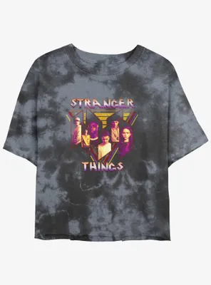 Stranger Things Heavy Metal Band Tie-Dye Womens Crop T-Shirt