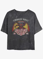 Stranger Things Demon Hellfire Club Mineral Wash Womens Crop T-Shirt